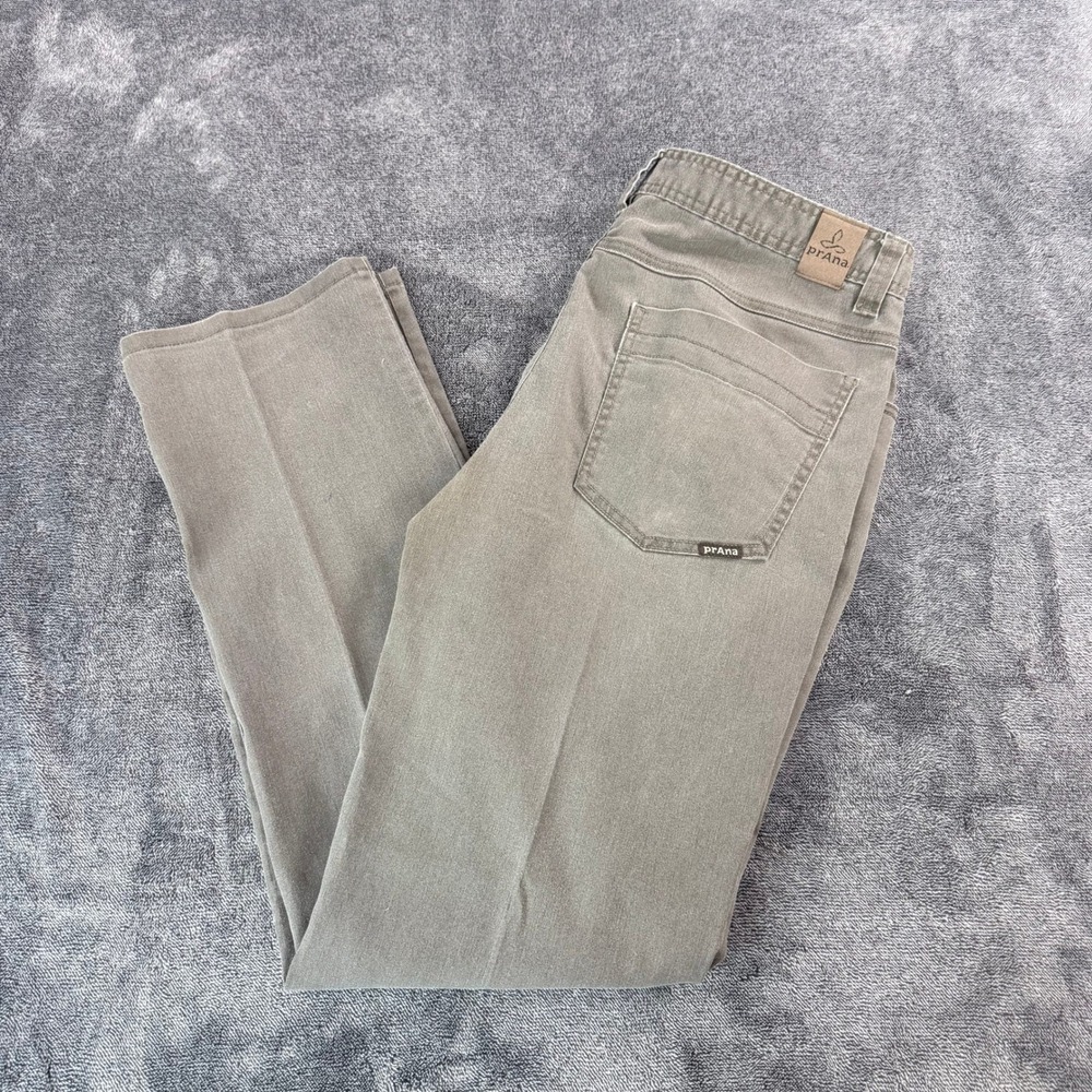 Prana Breathe Slim Fit Organic Cotton Blend Pants Mens 36x32 Olive Gray Stretch